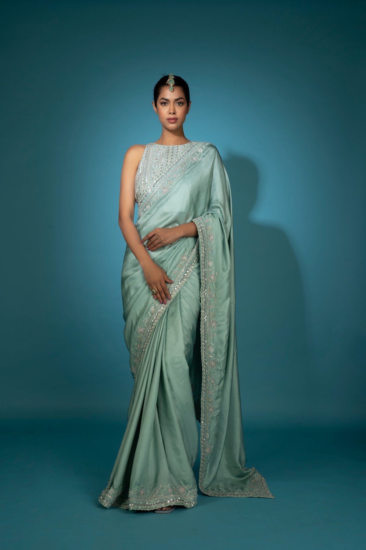 Sea Green Saree