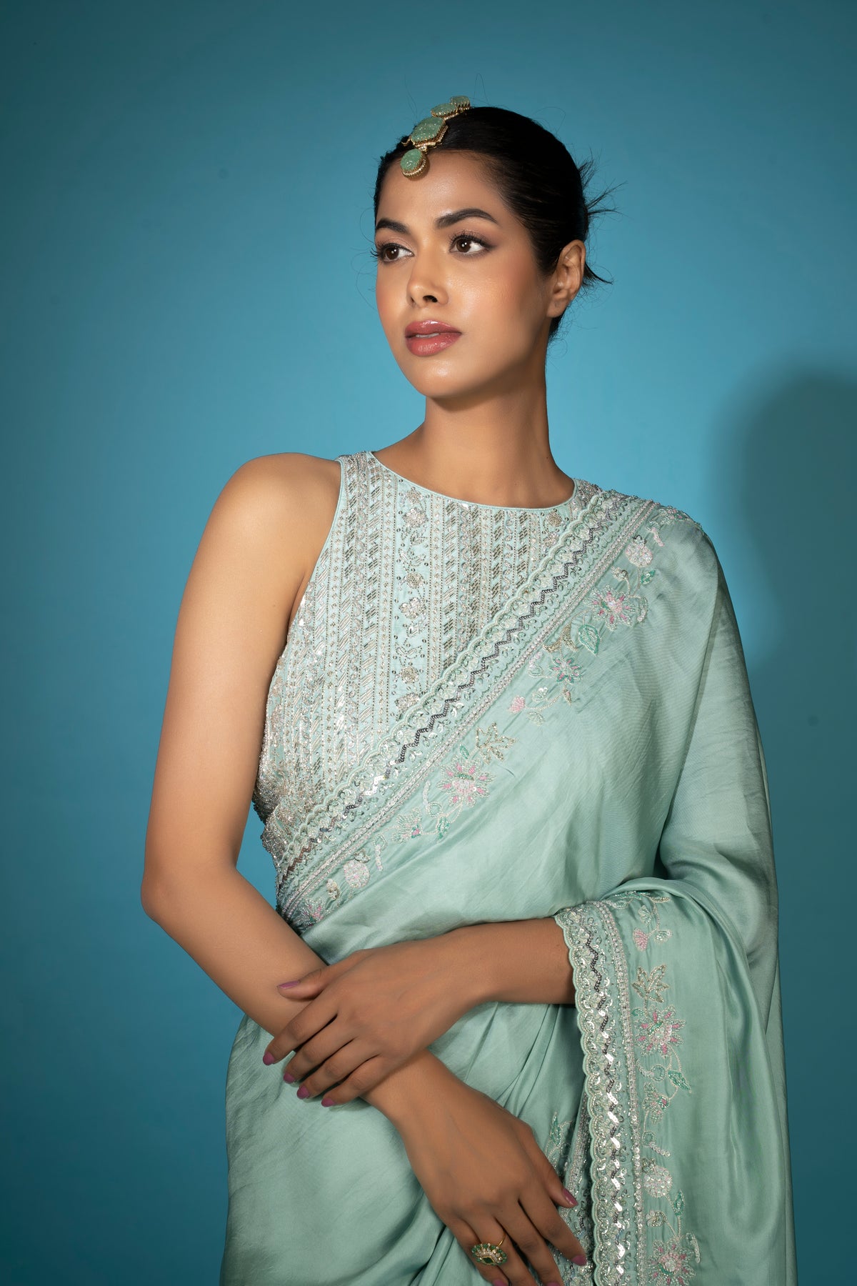 Sea Green Saree