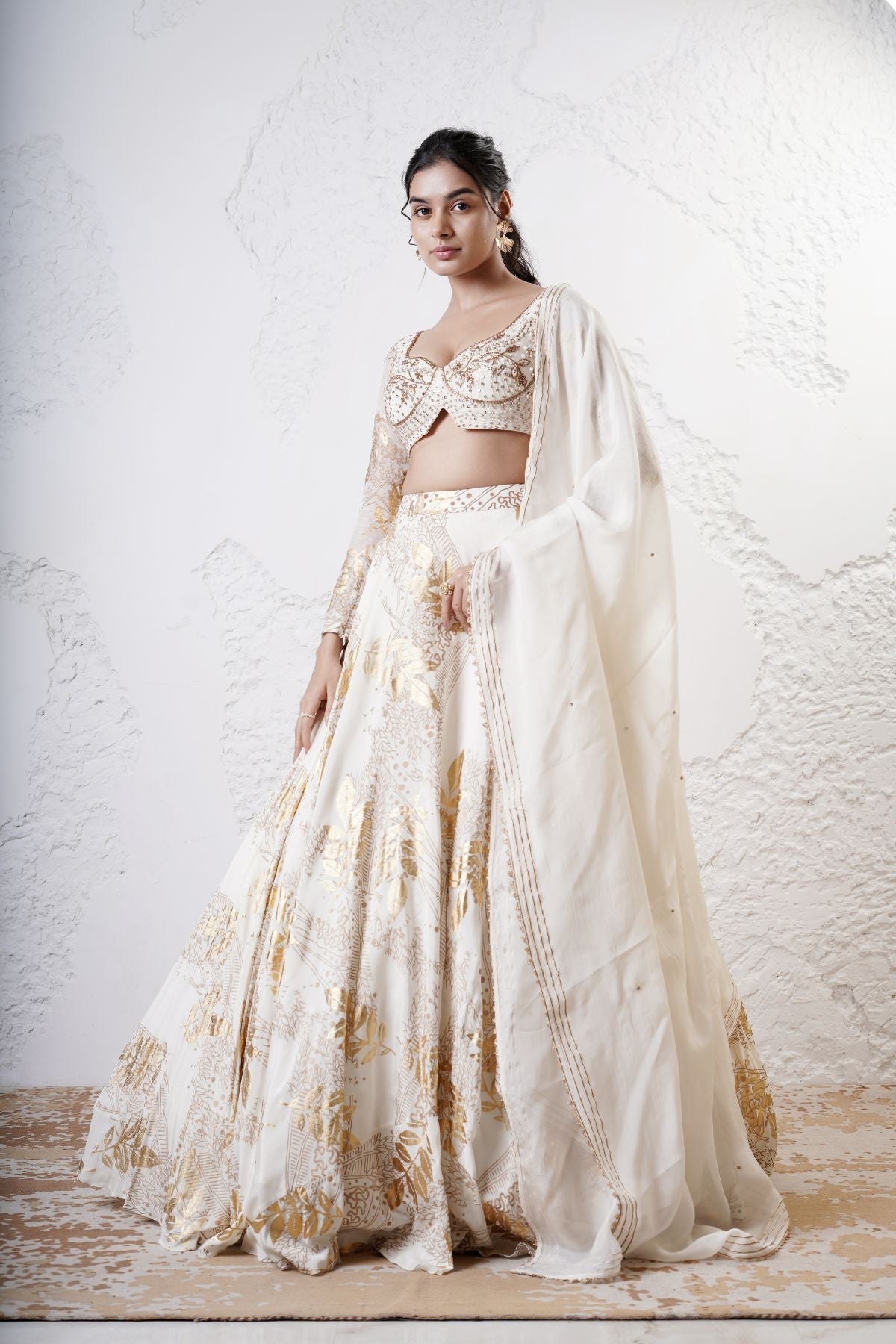 Ivory Foil Circular Lehenga set