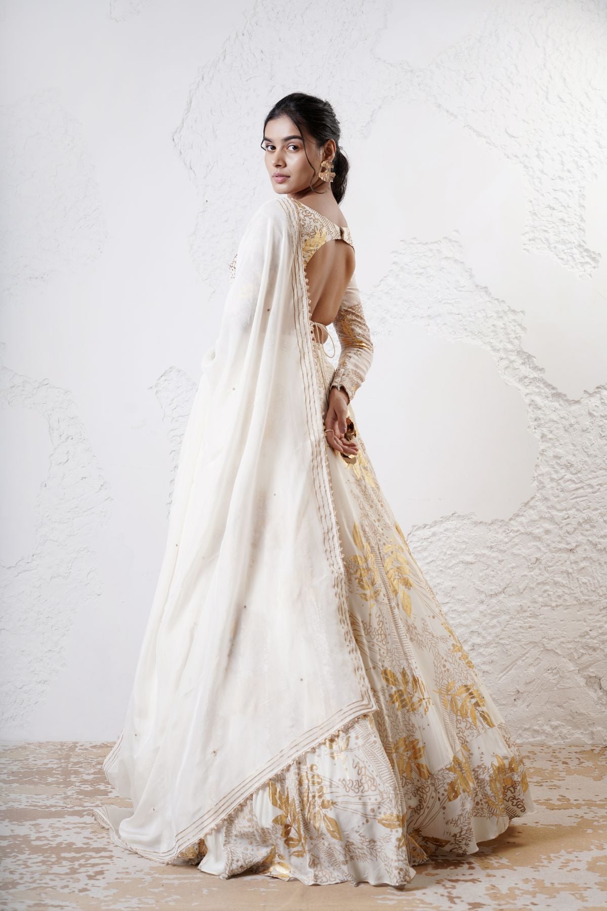 Ivory Foil Circular Lehenga set