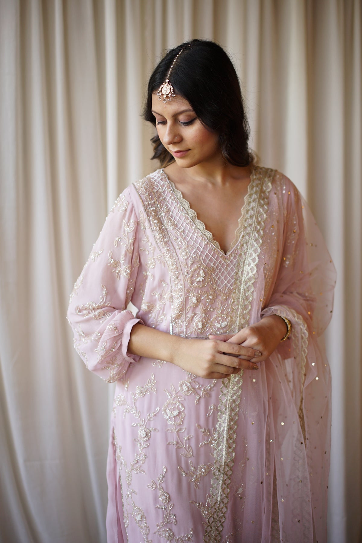 Pink Uncut Rose Kurta Set