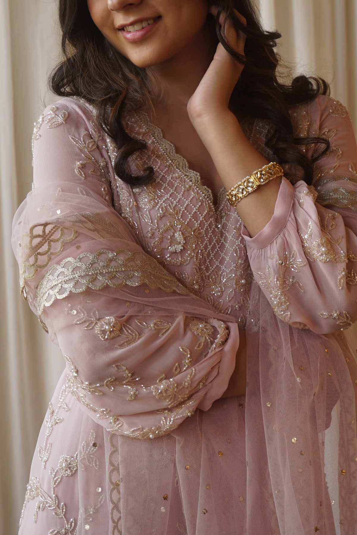 Pink Uncut Rose Kurta Set