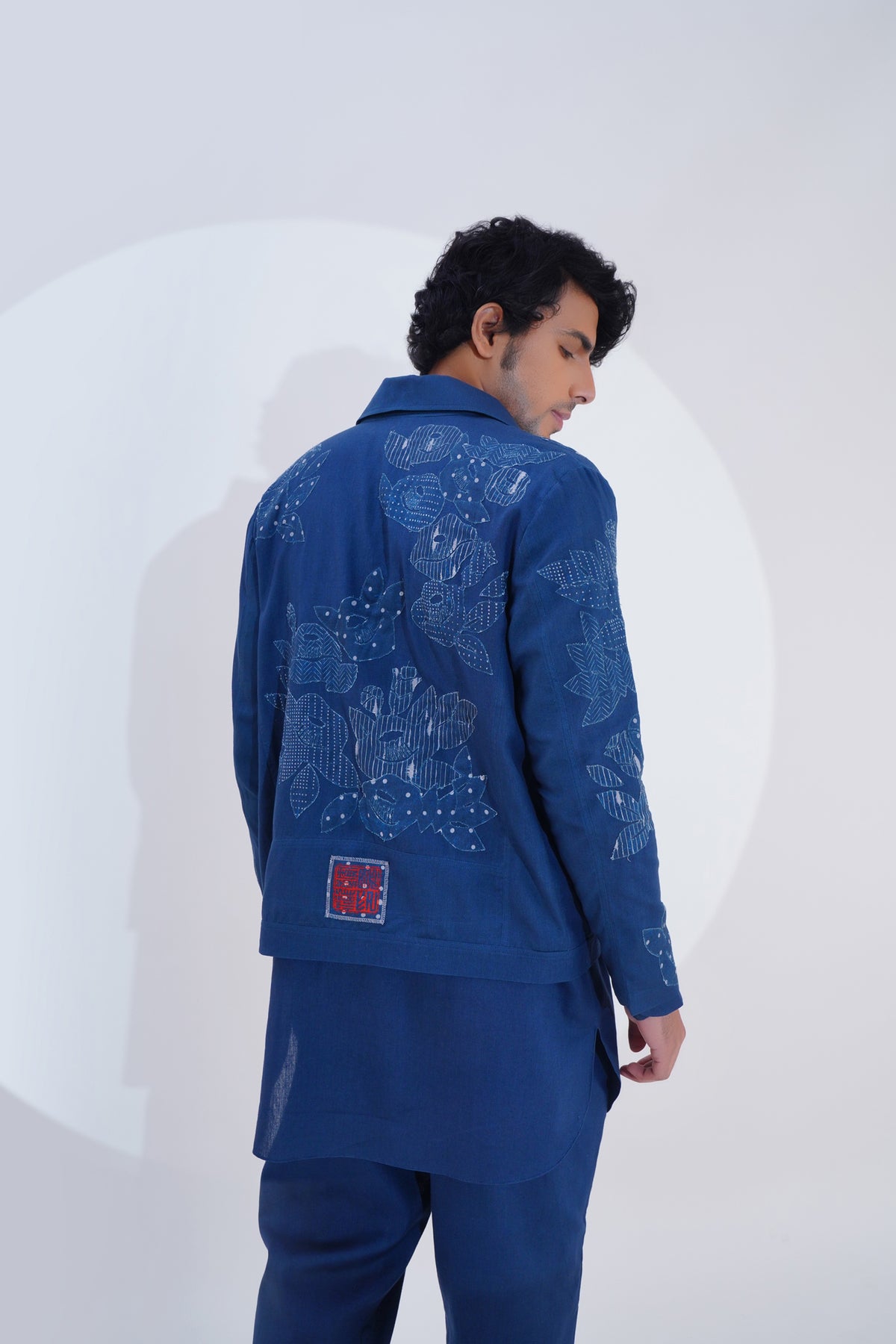 Indigo Floral Embroidered Jacket