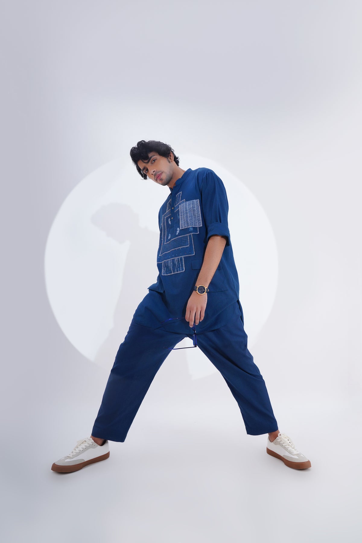 Indigo Pojagi Patch Work Kurta Set