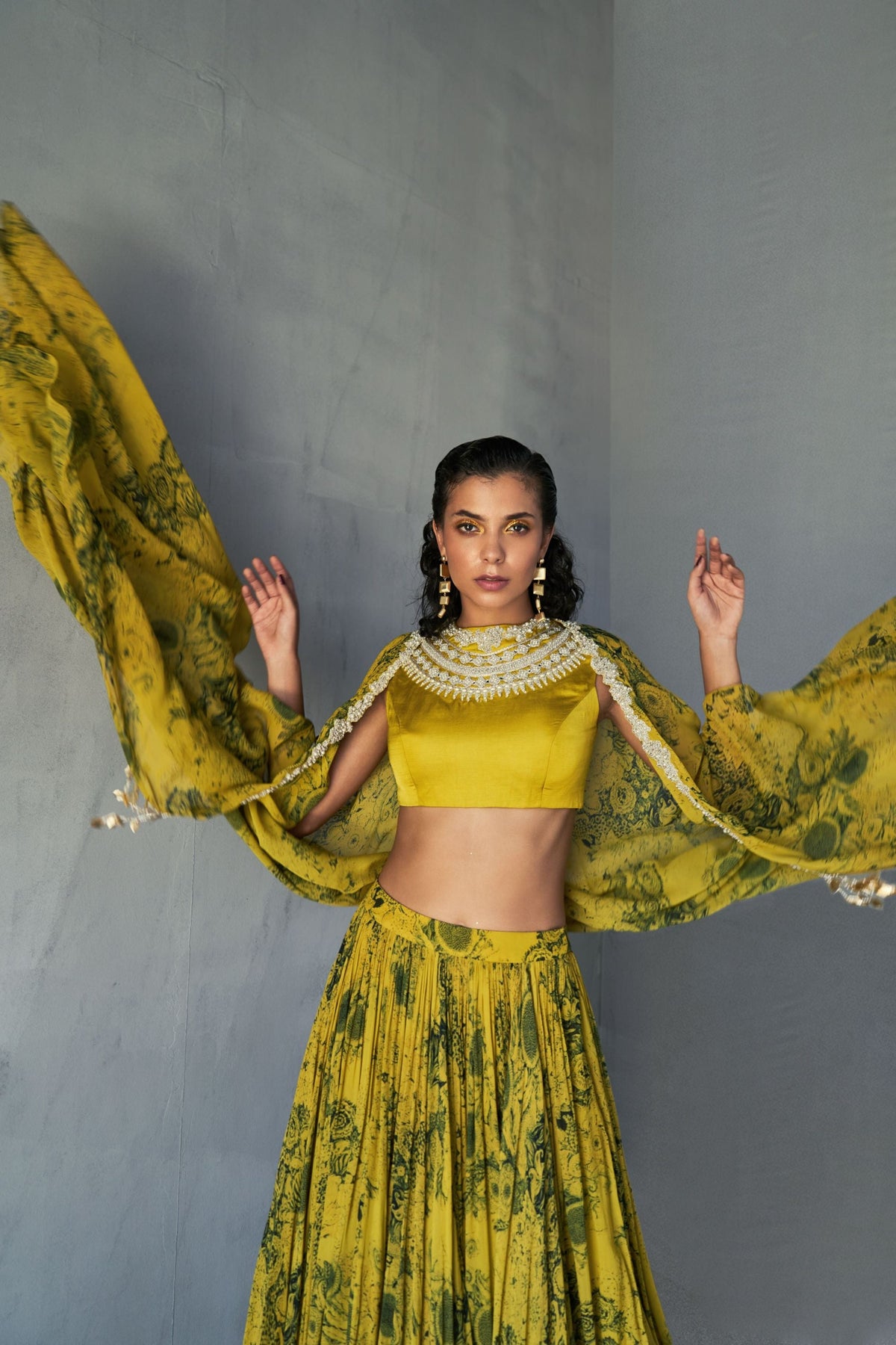 Mustard Lehenga Set