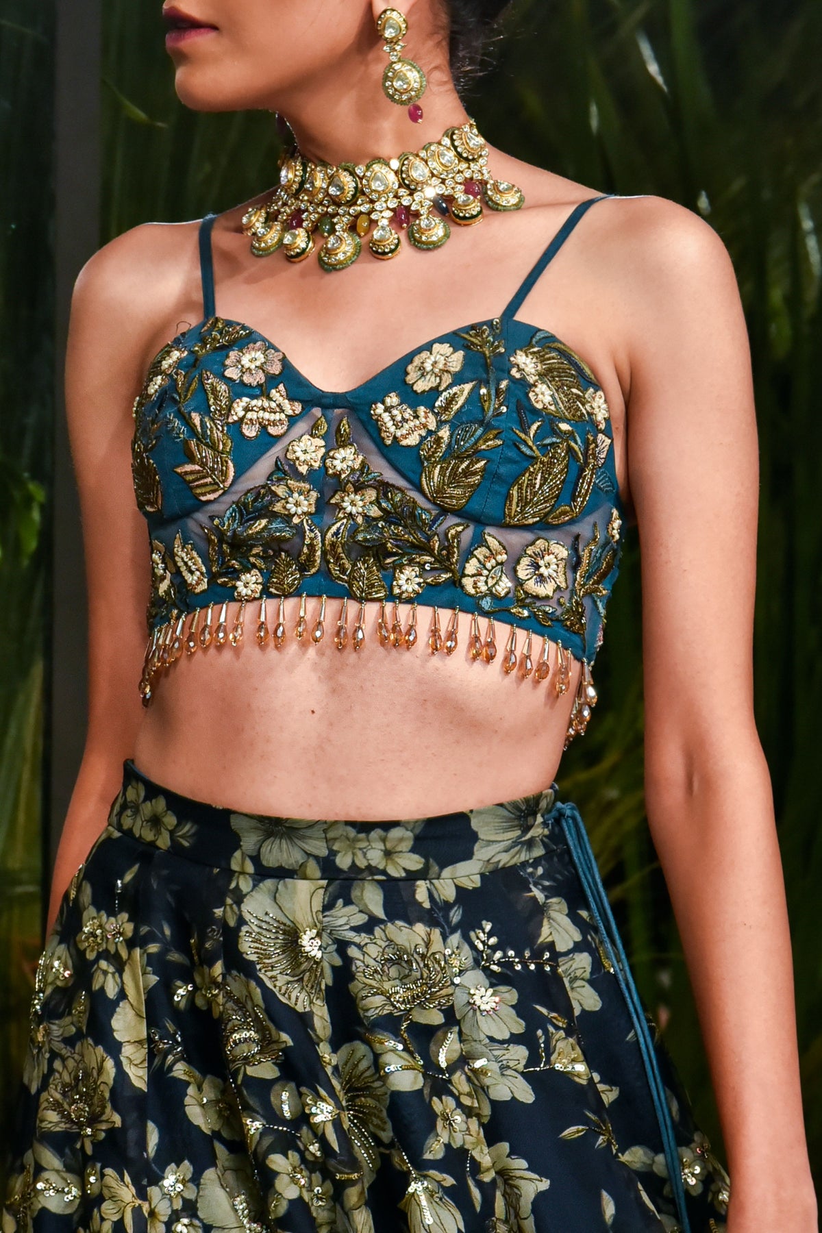 Midnight Blue Printed Lehenga Set