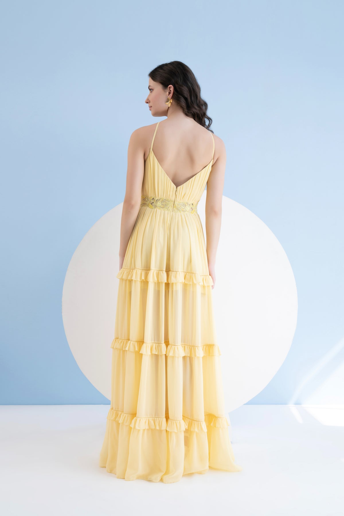 Yellow Halter Neck Long Dress