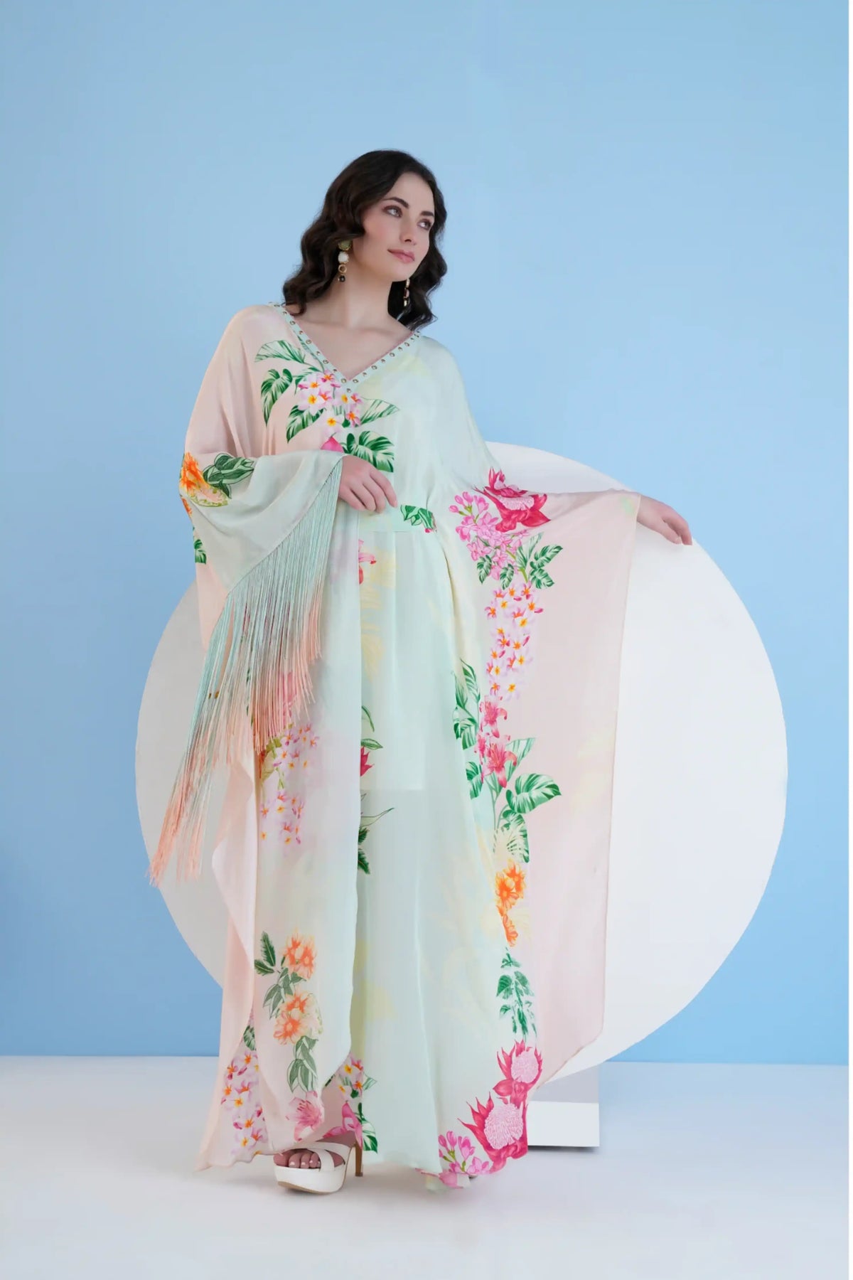 Tropical Mist Printed Kaftan