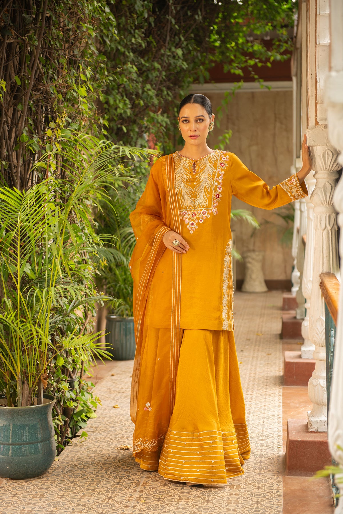 Rani Mustard Sharara Set