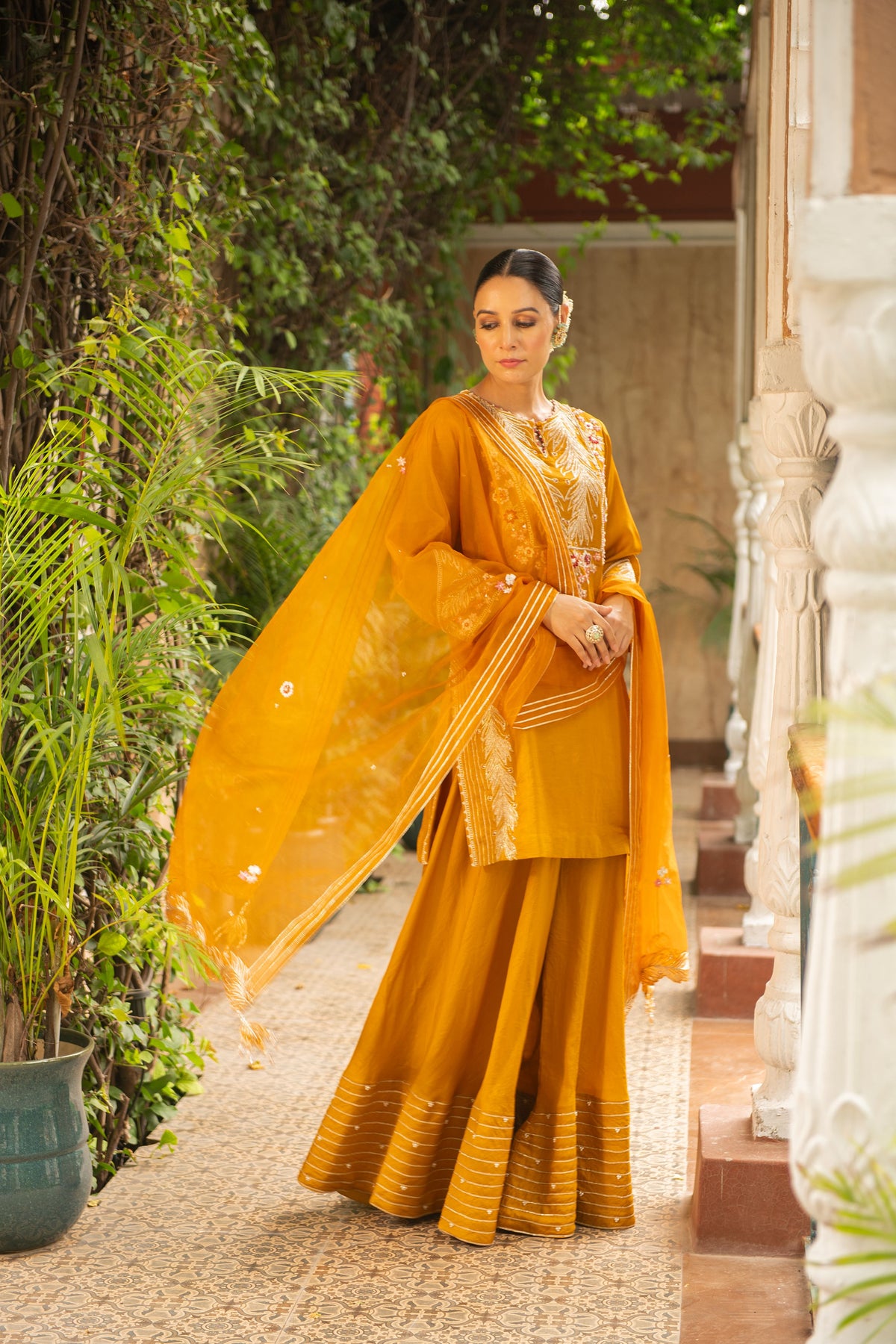 Rani Mustard Sharara Set