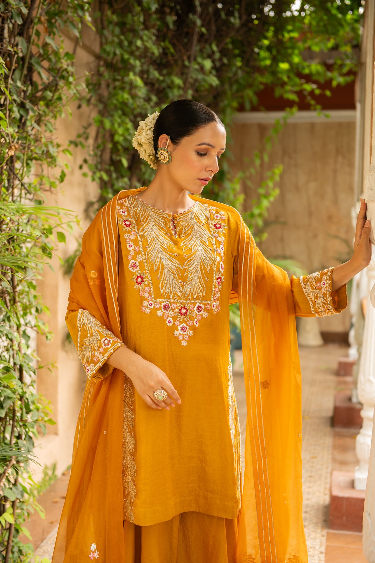 Rani Mustard Sharara Set