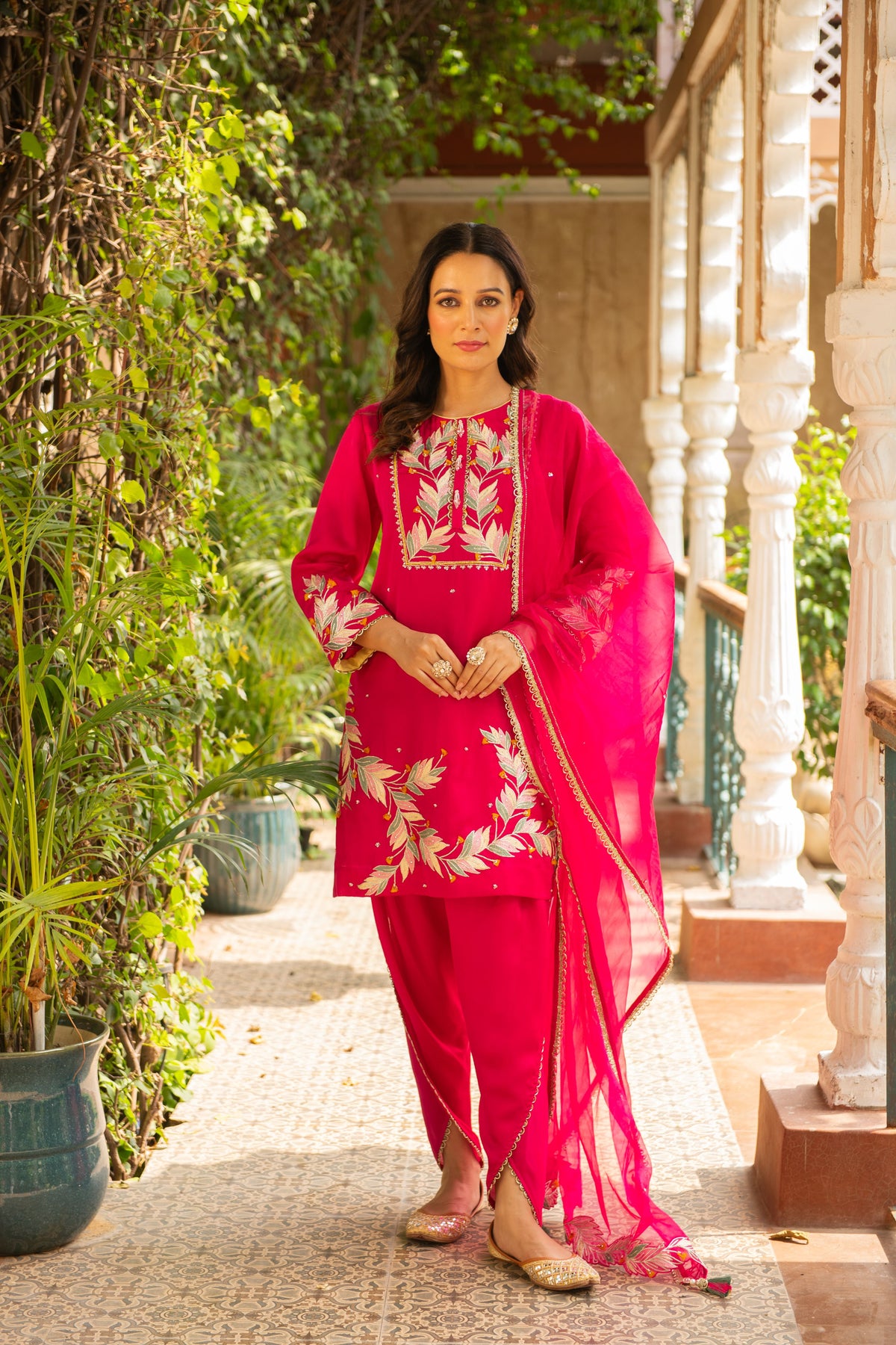 Nazakat Pink Dhoti Set