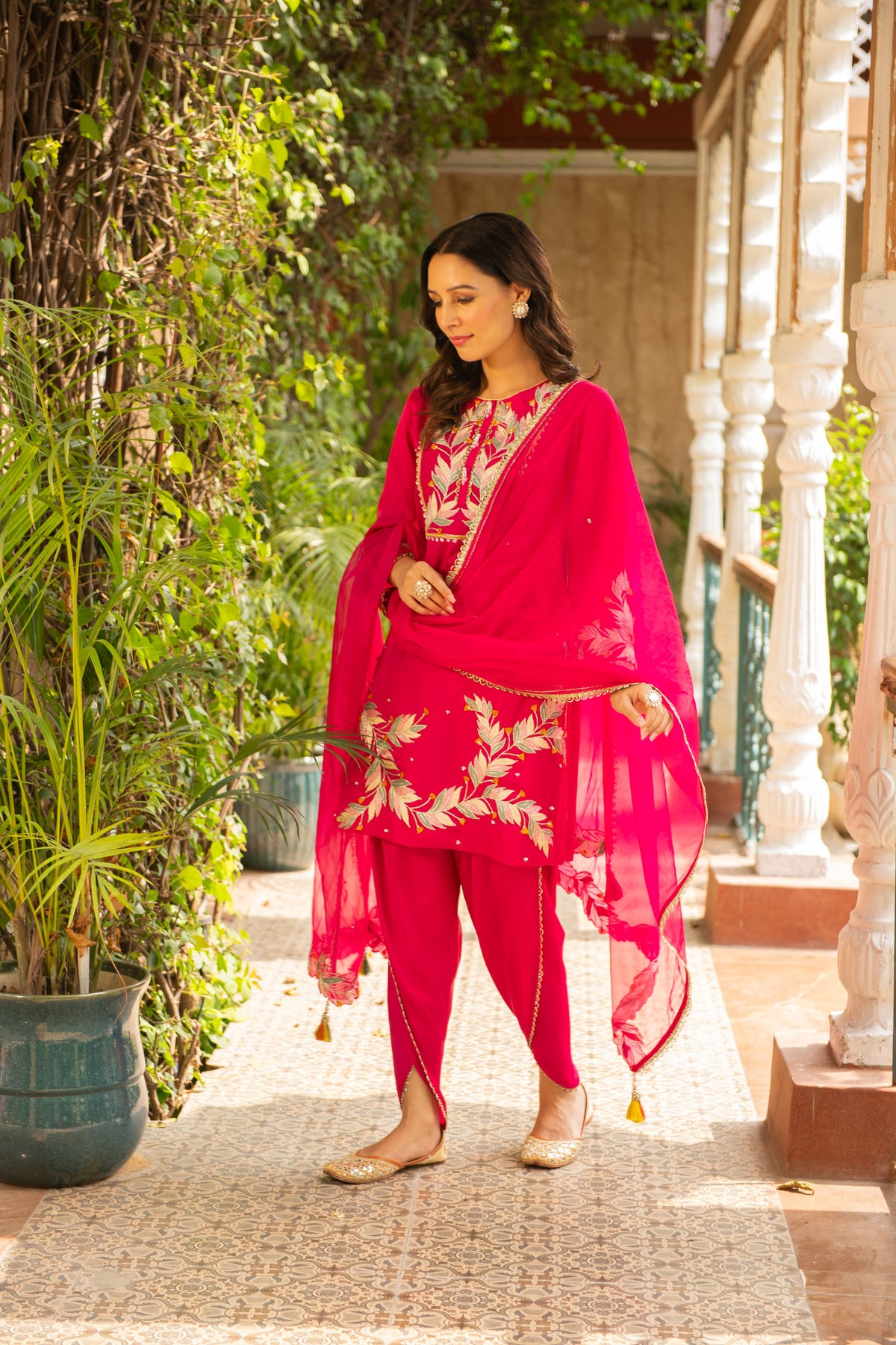 Nazakat Pink Dhoti Set