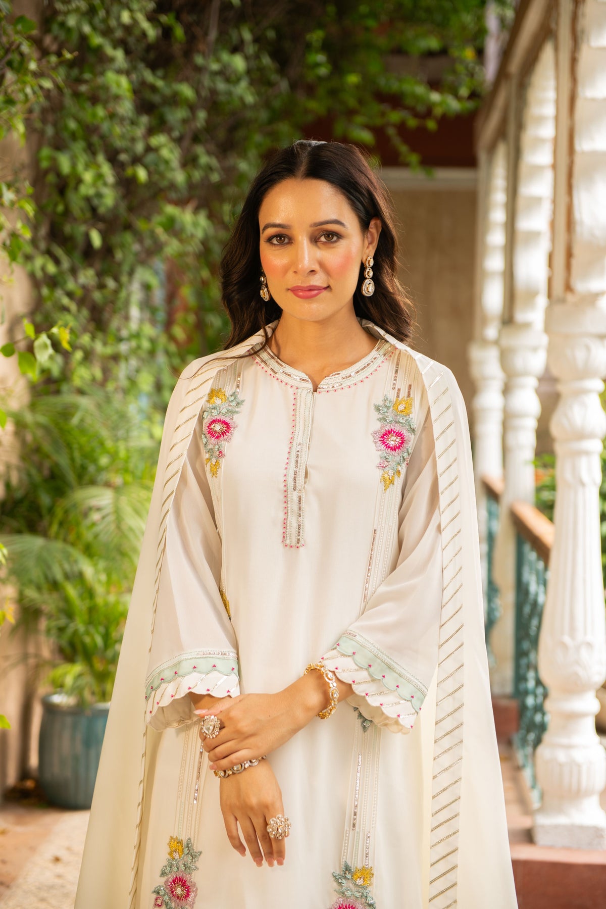 Puja Ivory Palazzo Set