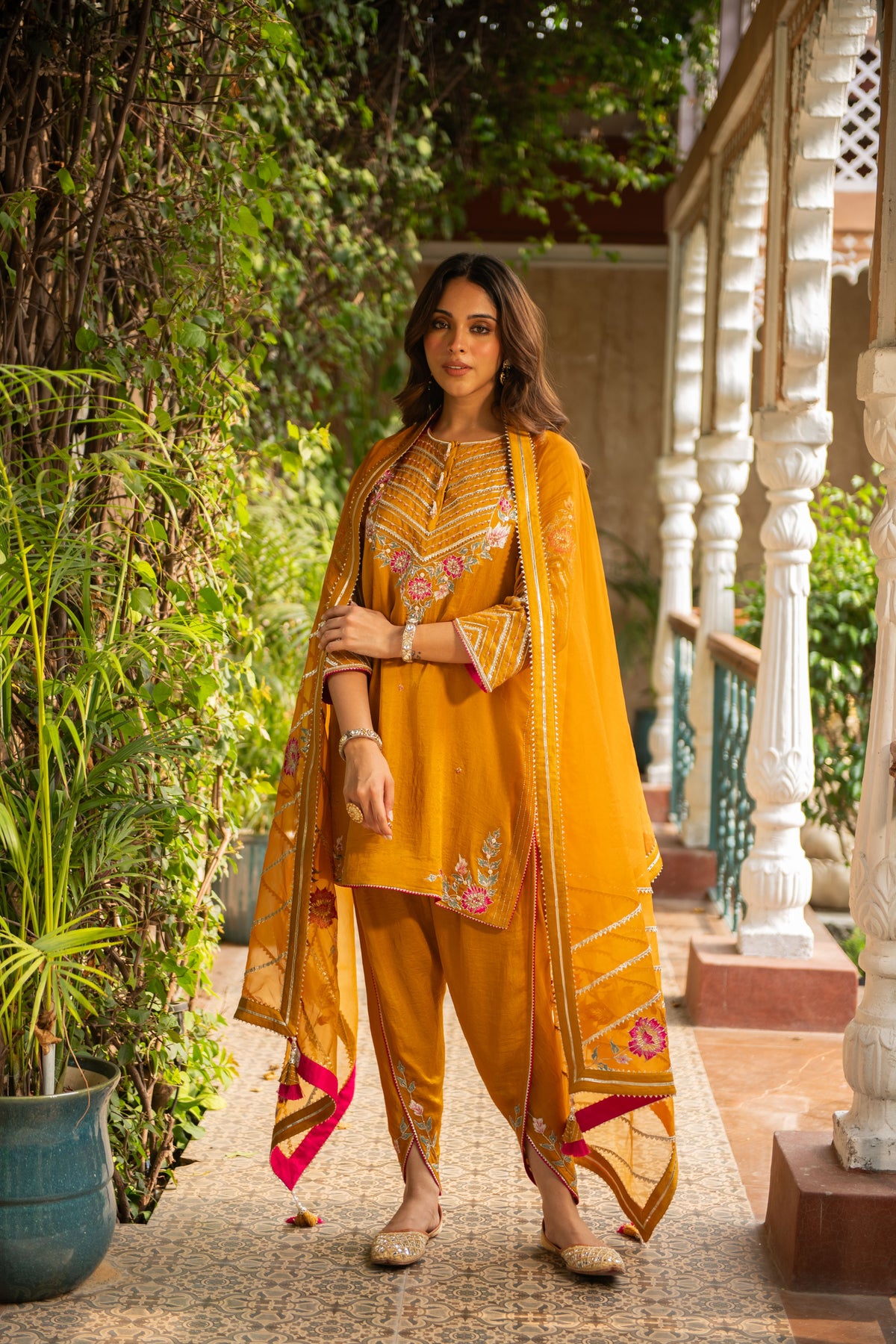 Roop Mustard Dhoti Set