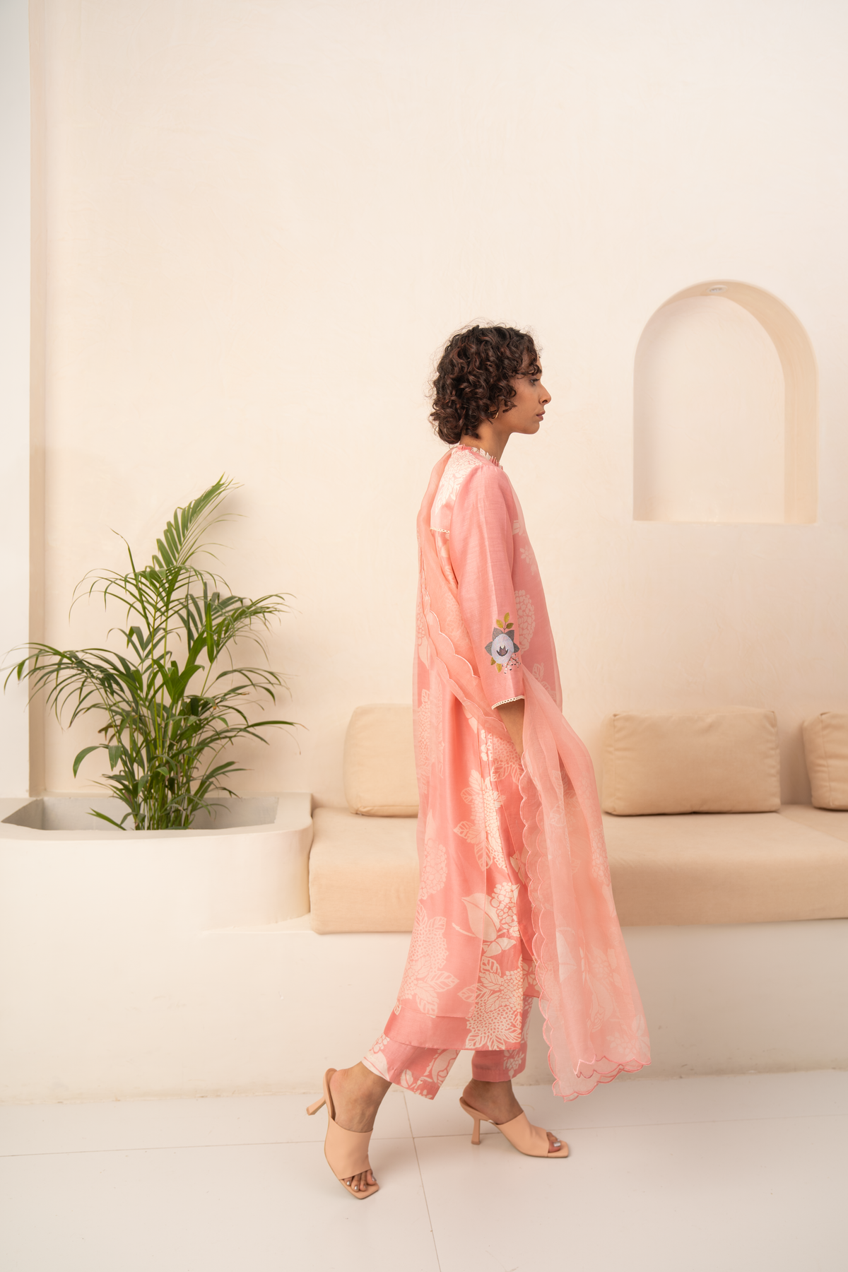 Pink Double Layered Kurta Set