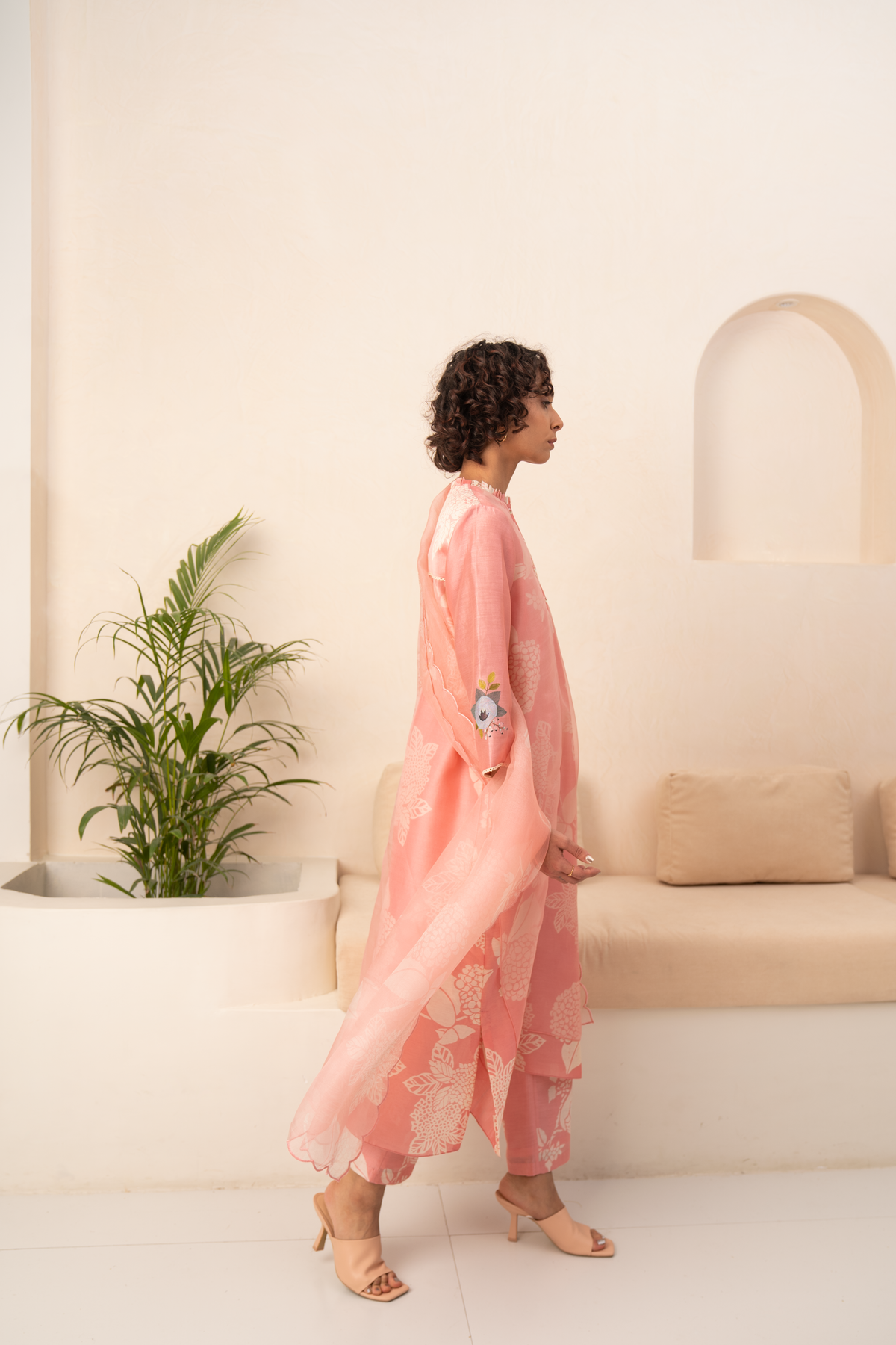 Pink Double Layered Kurta Set