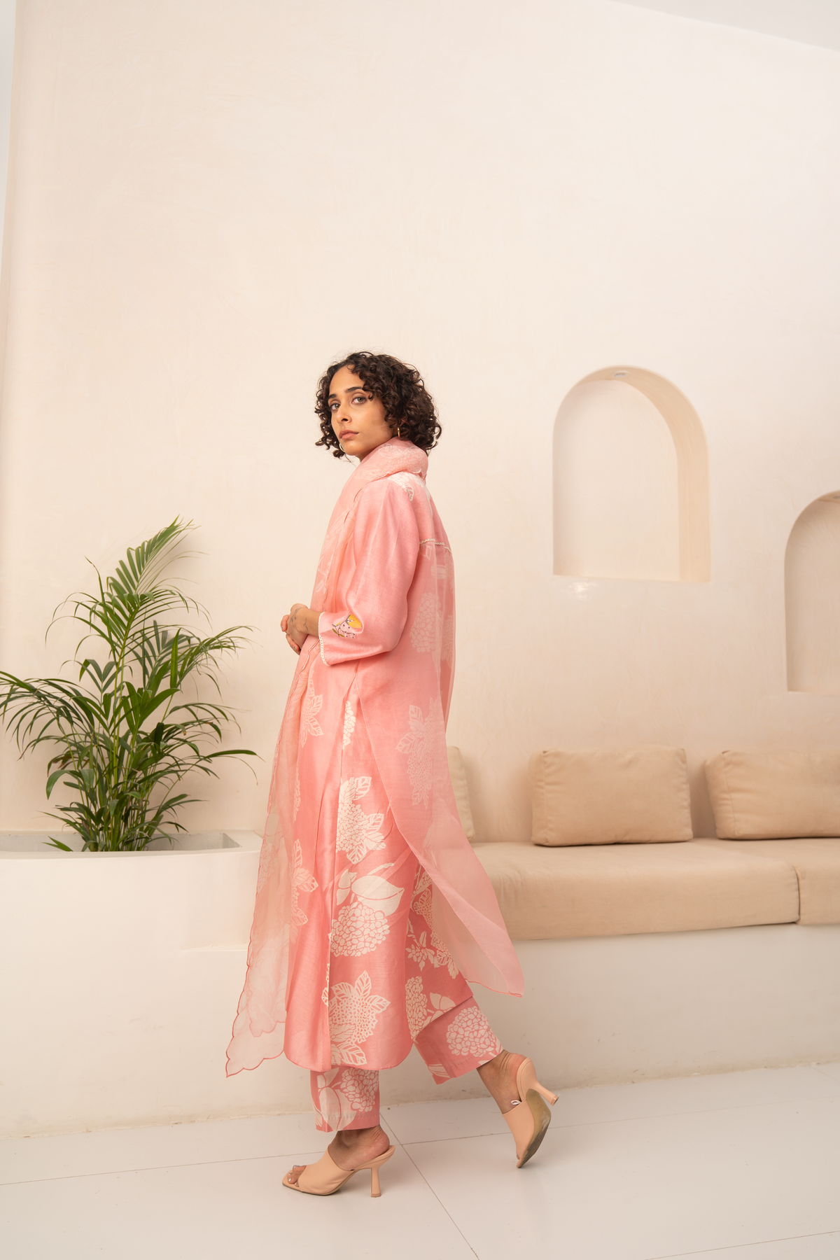 Pink Double Layered Kurta Set