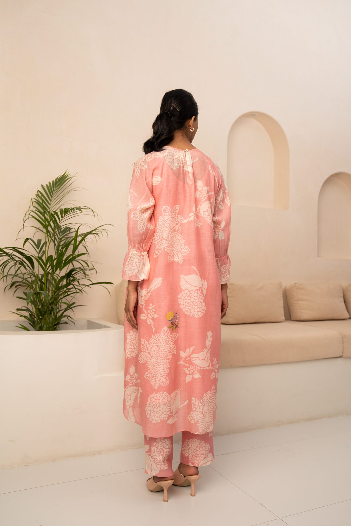 Pink Floral Kurta Set