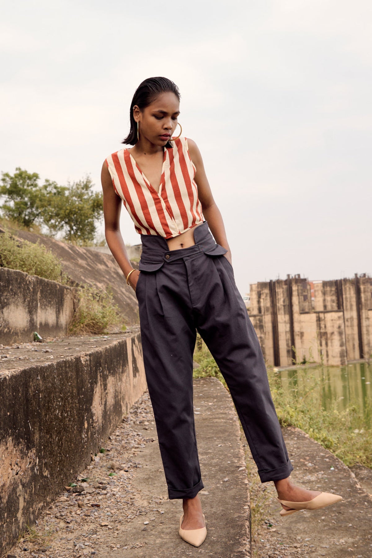 Grey Teal Trousers