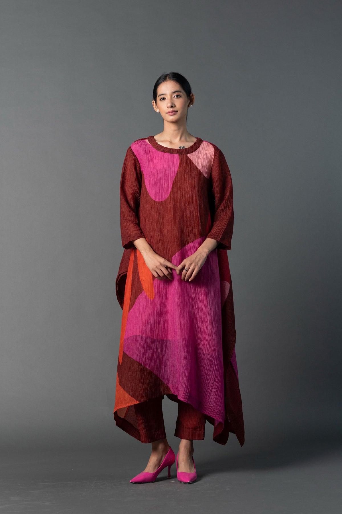 Mahroon Pink Kurta Set