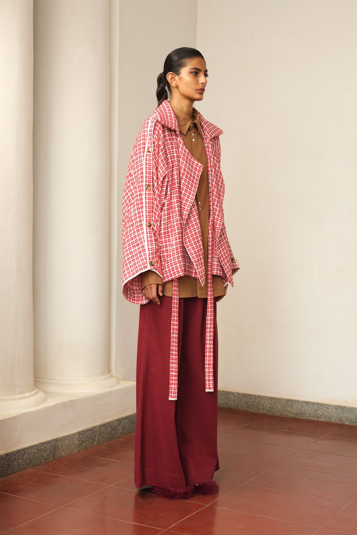 Half Trench in Handwoven Cotton Jacquard