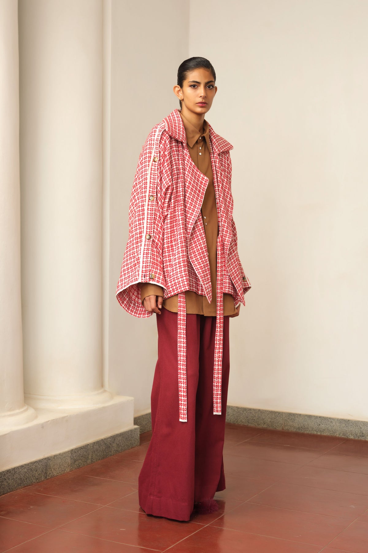 Half Trench in Handwoven Cotton Jacquard