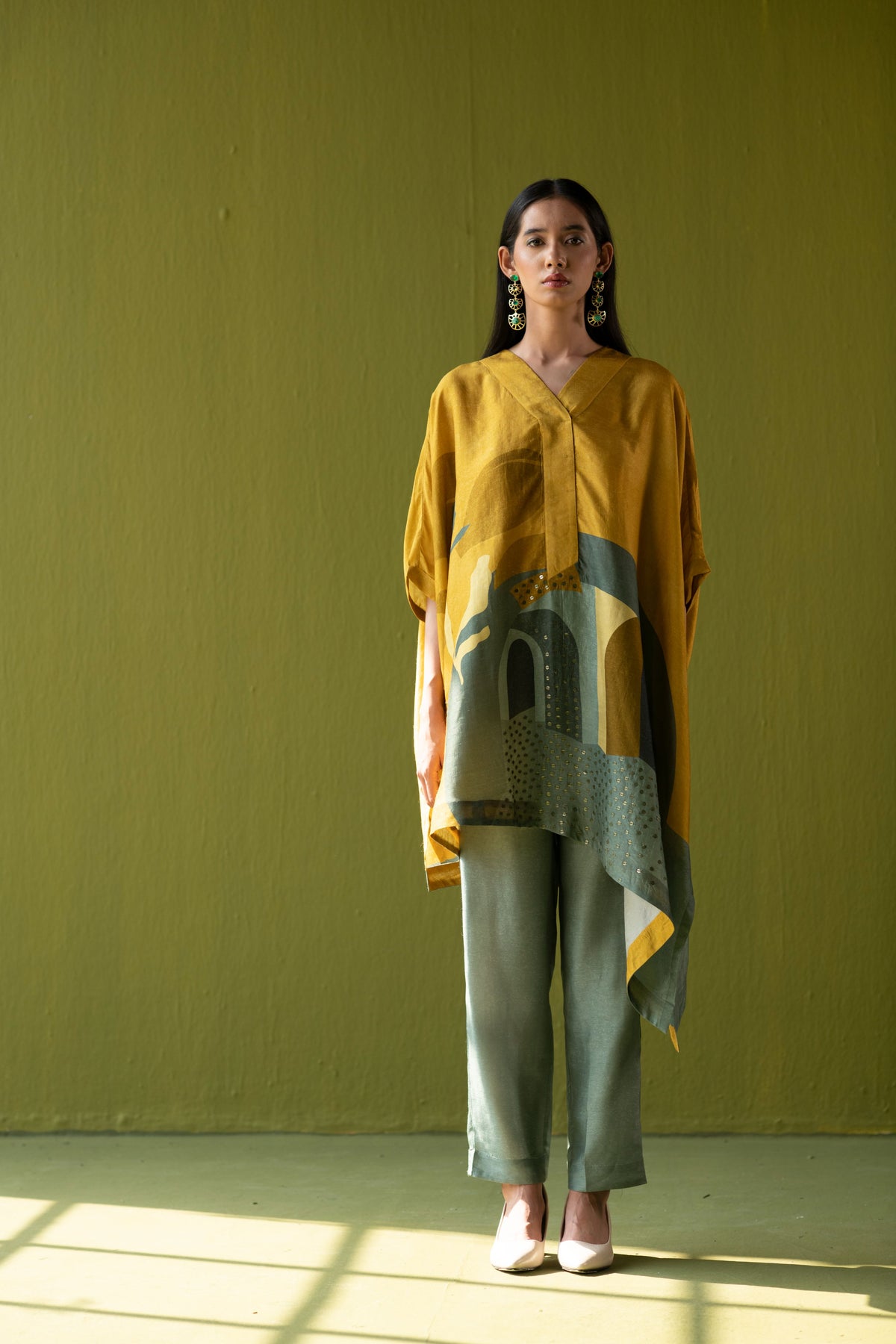 Green Yellow Kaftan