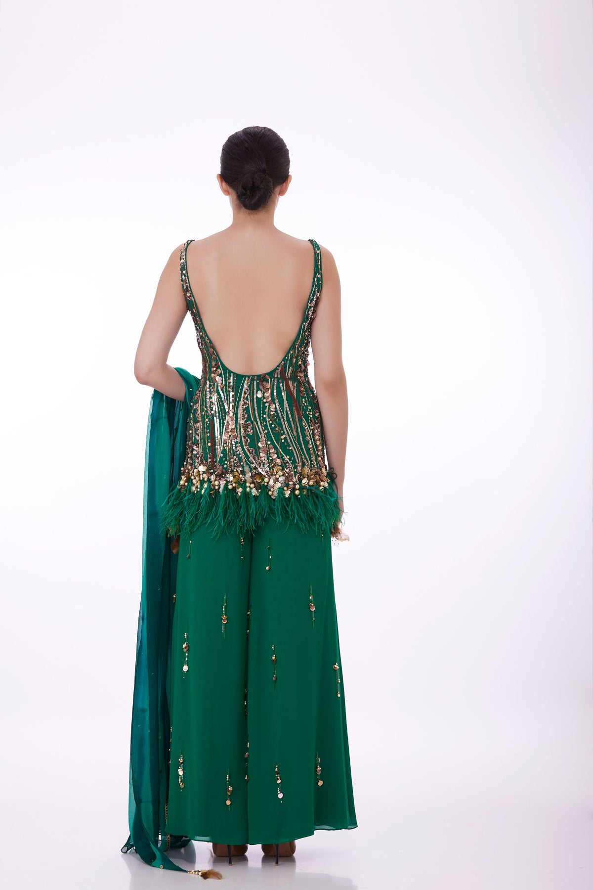 Green Sharara Set