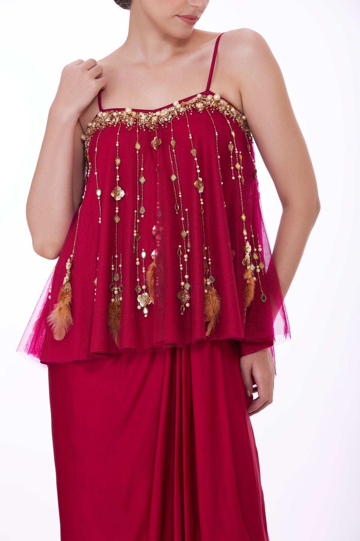 Ruby Camisole With Mirror Work