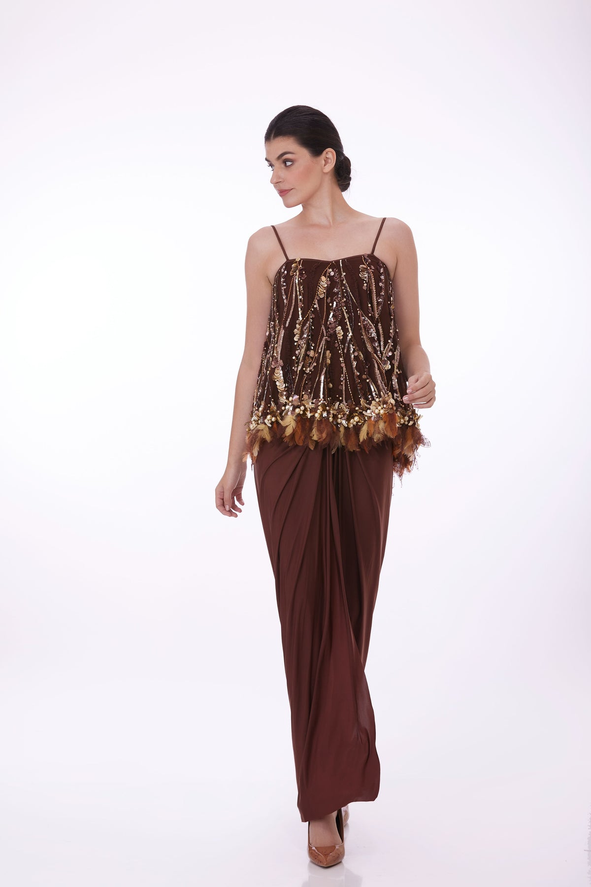 Brown Sequins Camisole