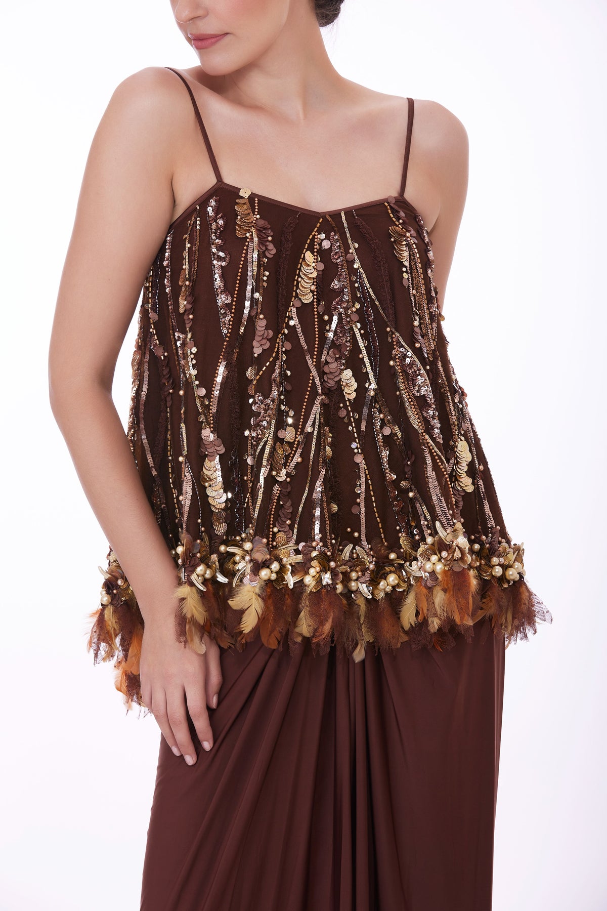 Brown Sequins Camisole