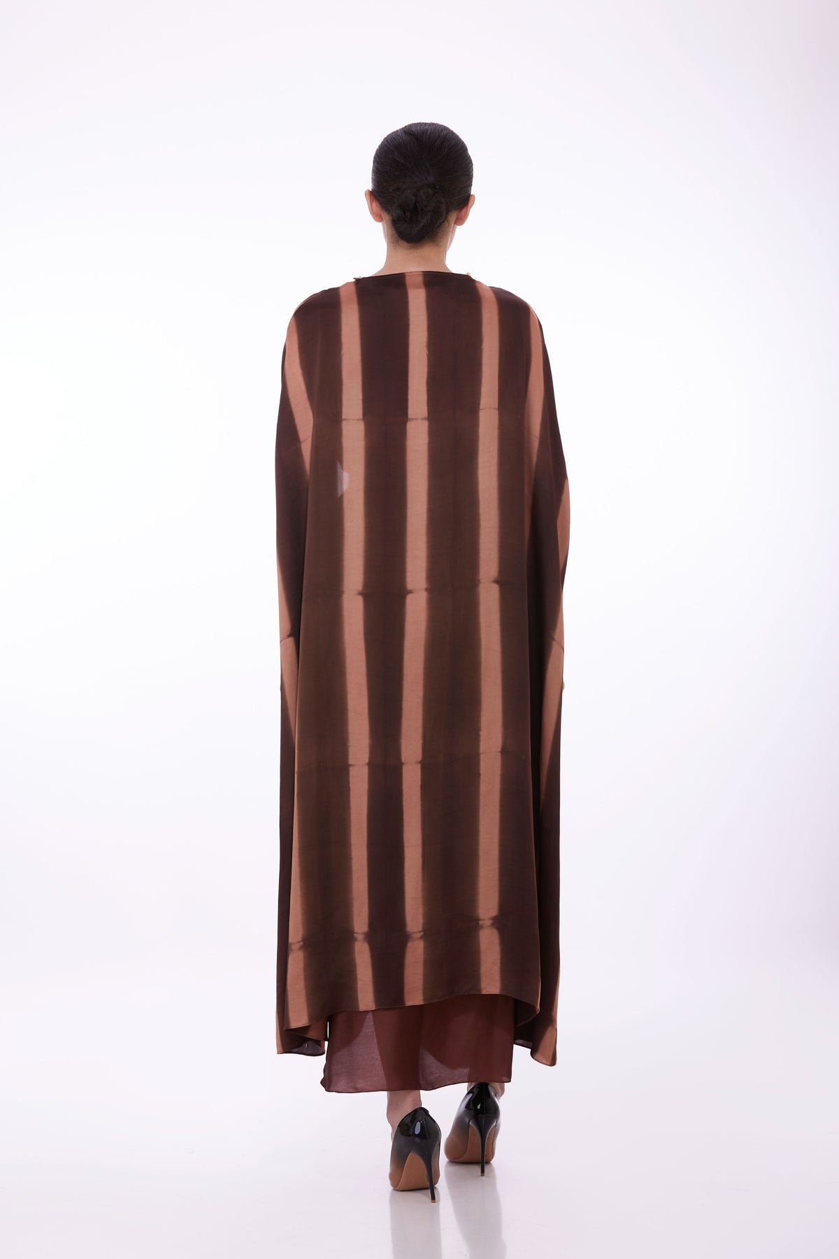 Brown Tye-dye Cape Set