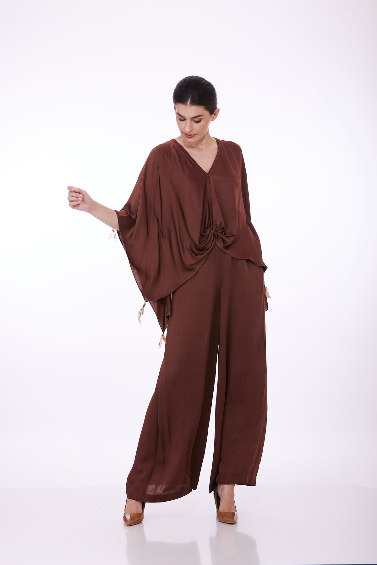 Brown Kaftan With Jumpsuit