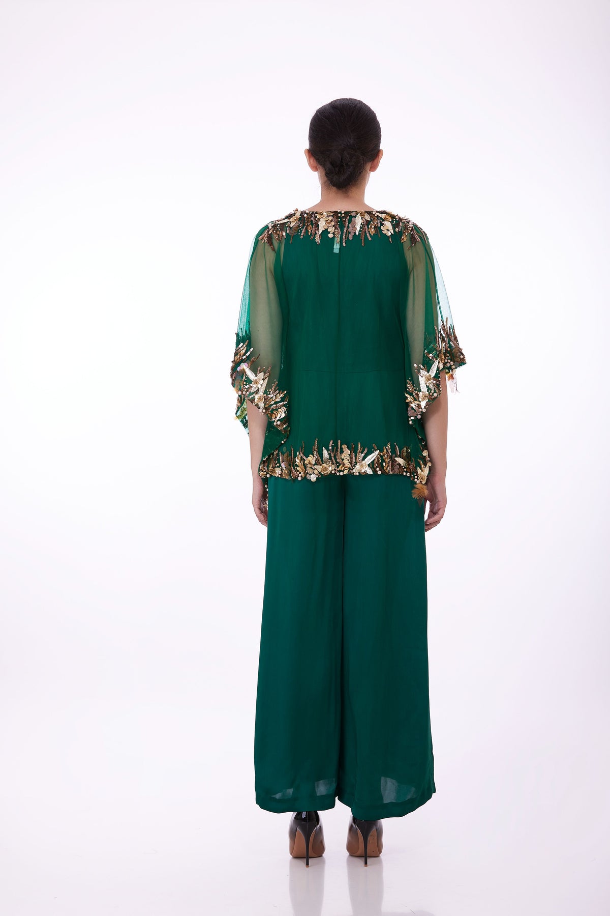 Green Sequins Kaftan