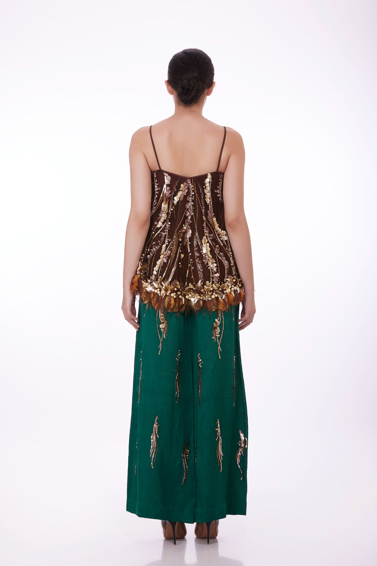 Green Sequins Trouser