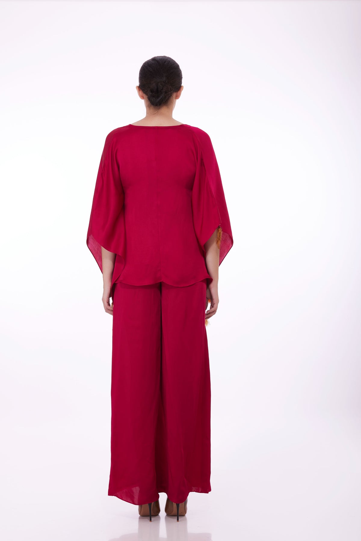 Pink Draped Kaftan With Jumpsuit