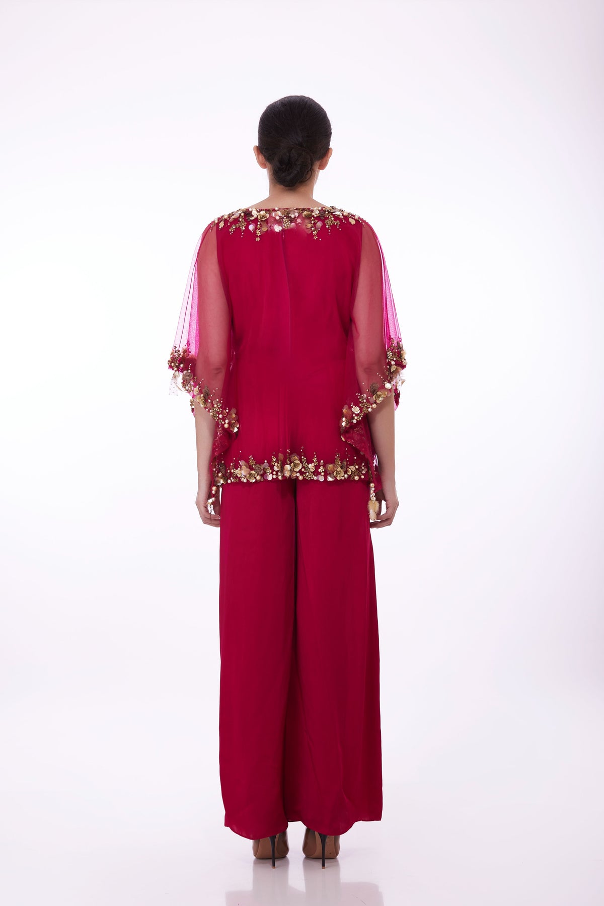 Jumpsuit With Pink Sequins Kaftan