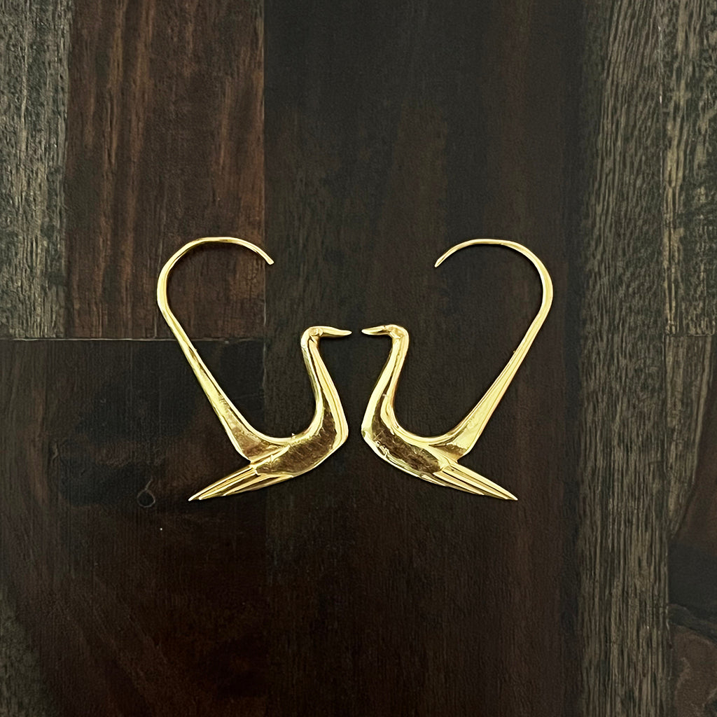 Gold Swan Hoops