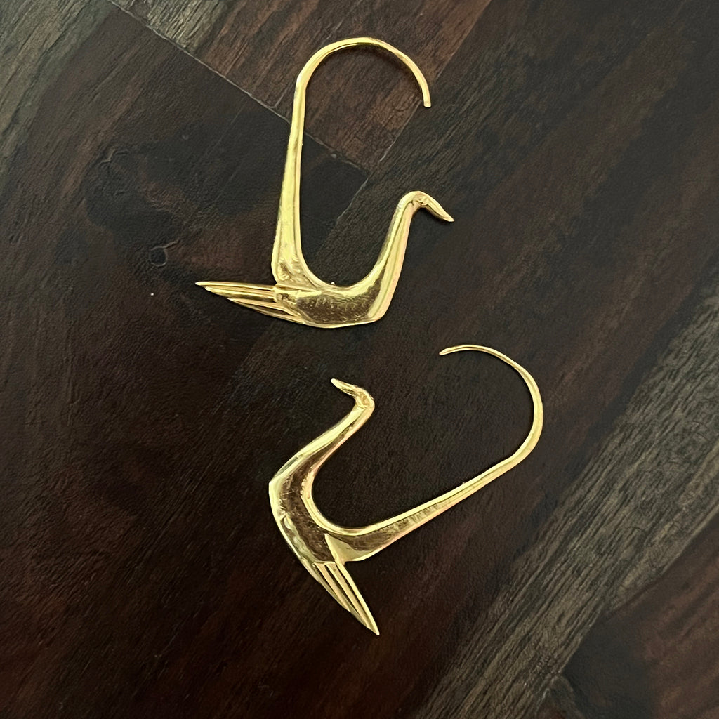 Gold Swan Hoops