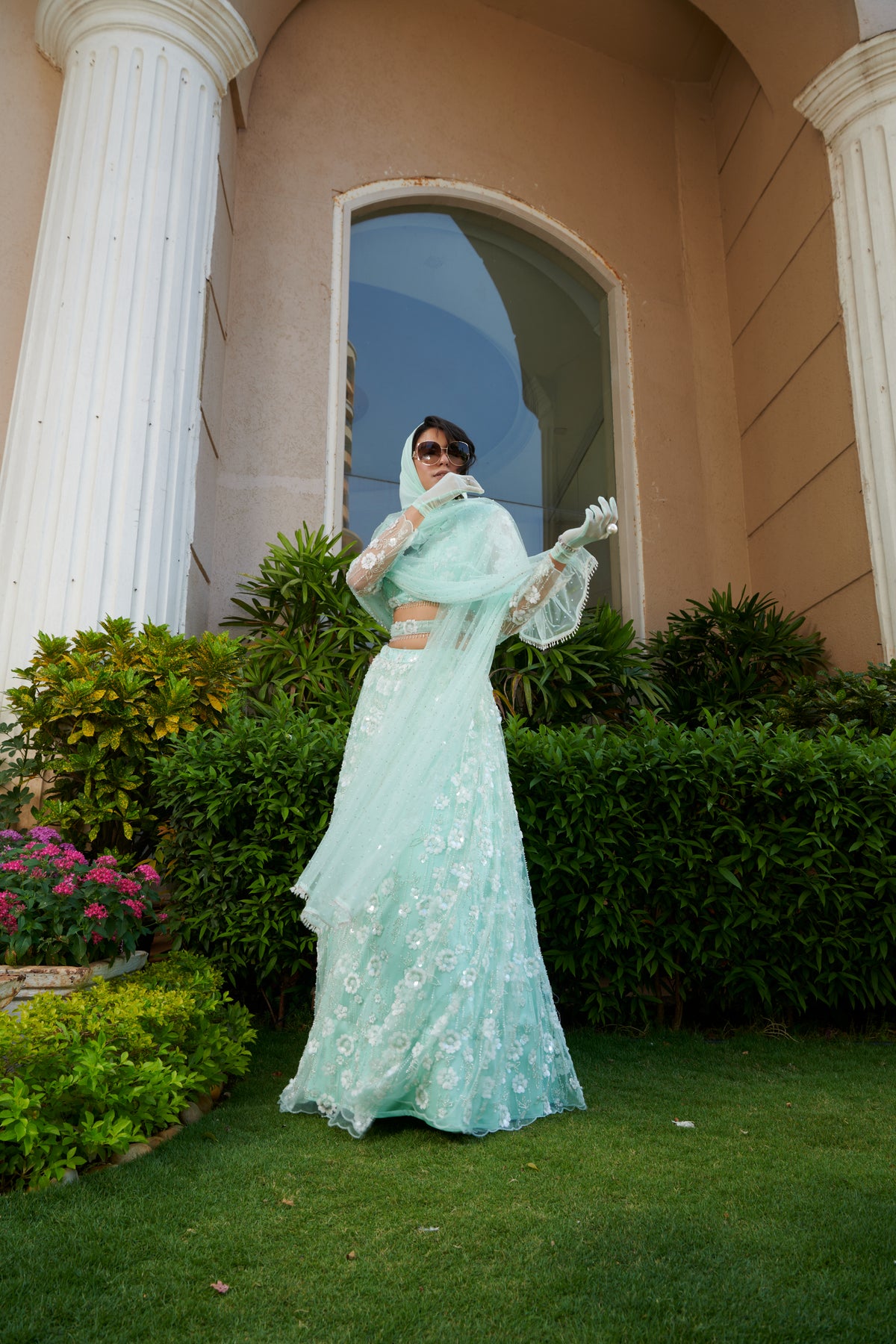 Mint Lehenga Set