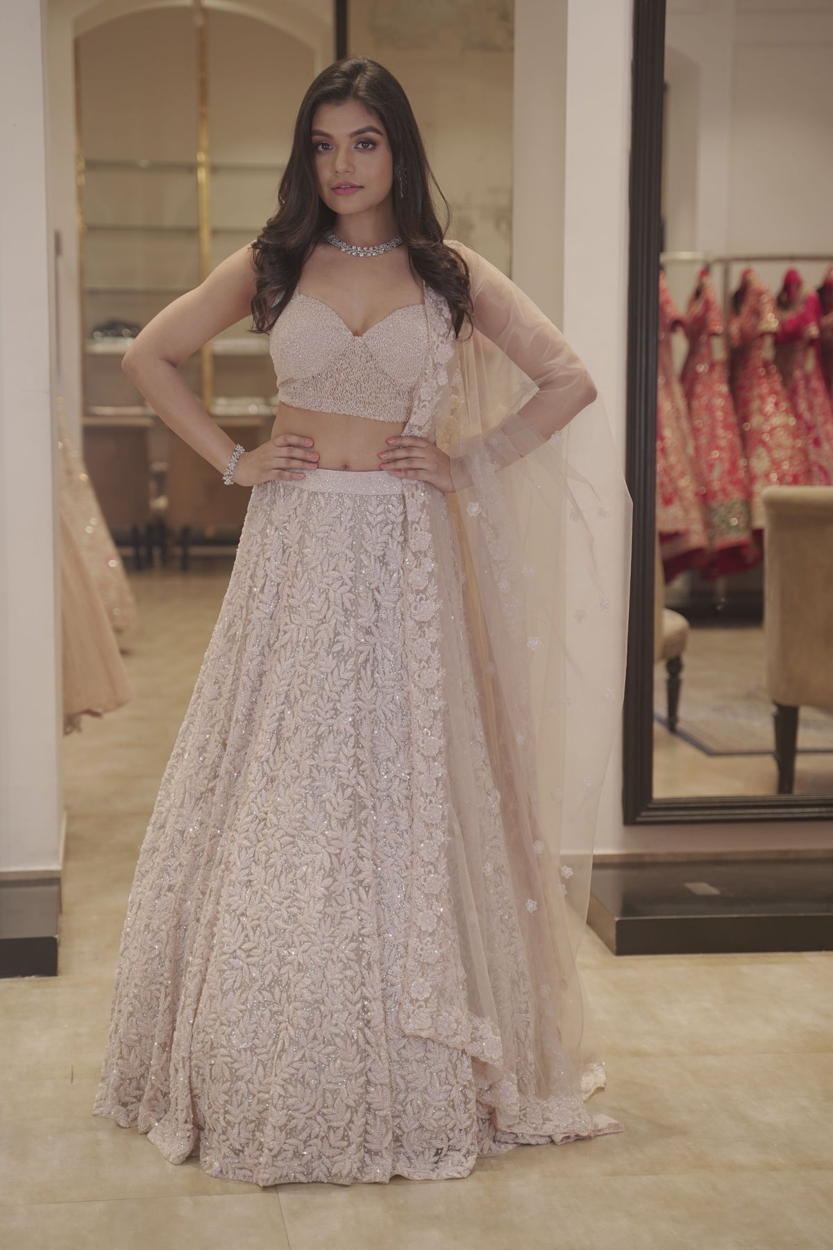 Blush Pink Heavy Lehengs