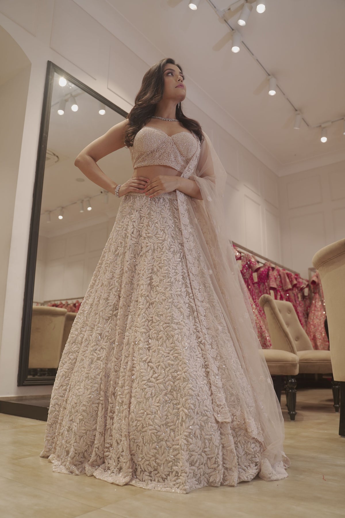 Blush Pink Heavy Lehengs