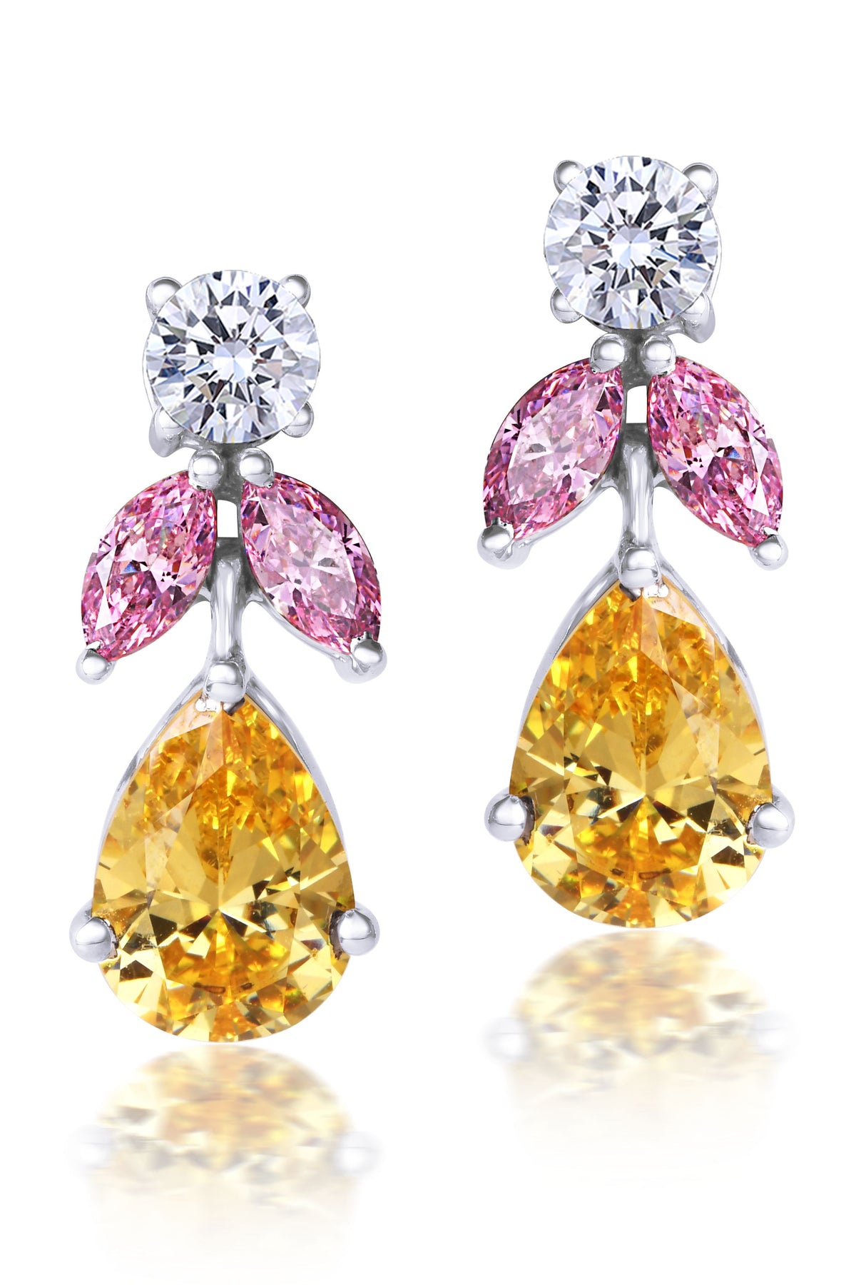 Corporate Earrings In Pink &amp; Yellow