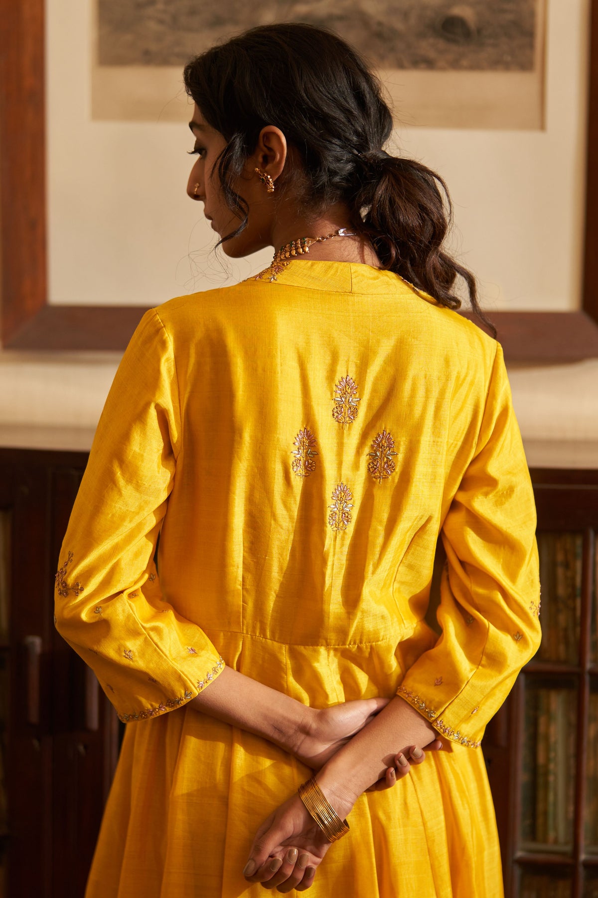 Sunahri Dhoop Kali Kurta Set