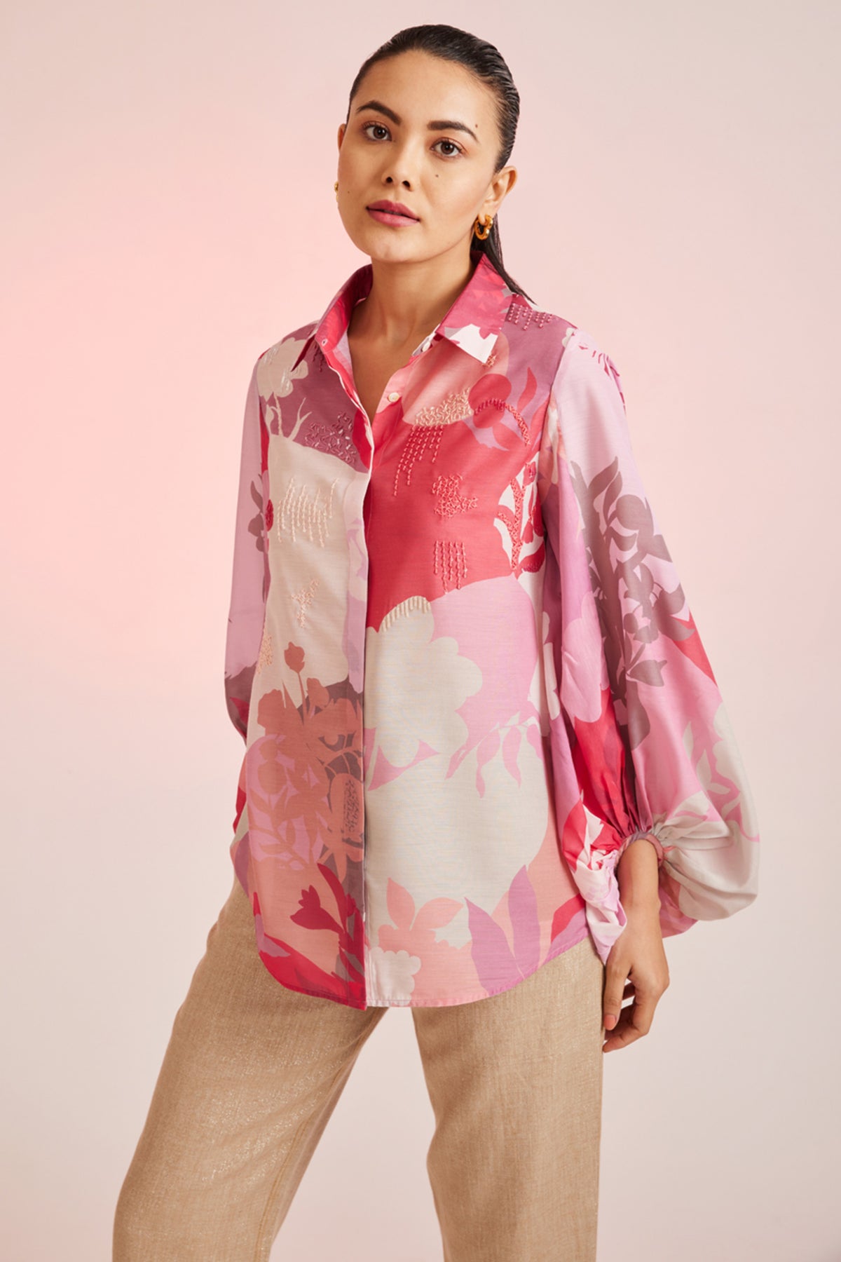 Flora Hand Embellished Relaxed Fit With Statement Sleeves