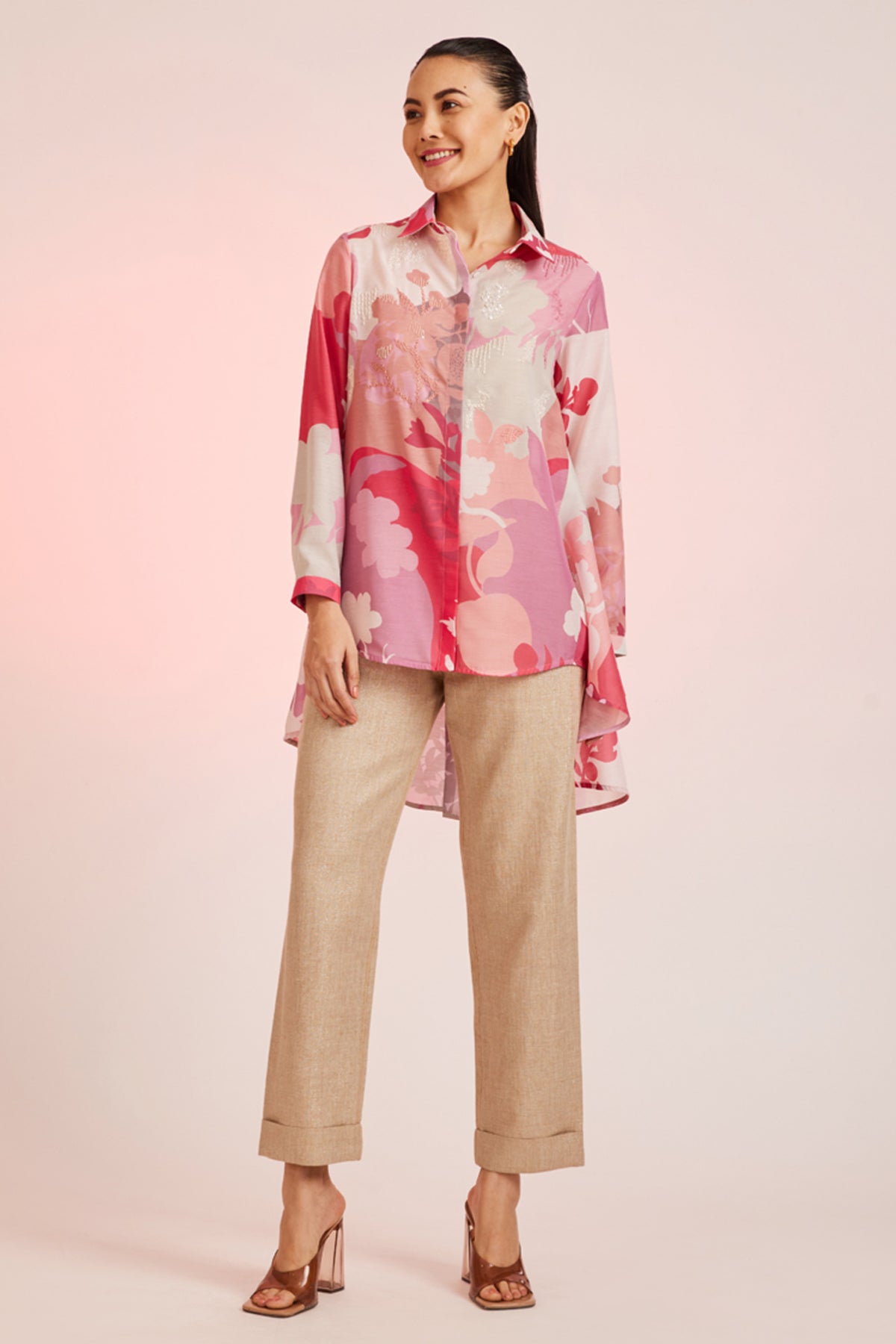 Flora Hand Embellished Easy Fit Shirt