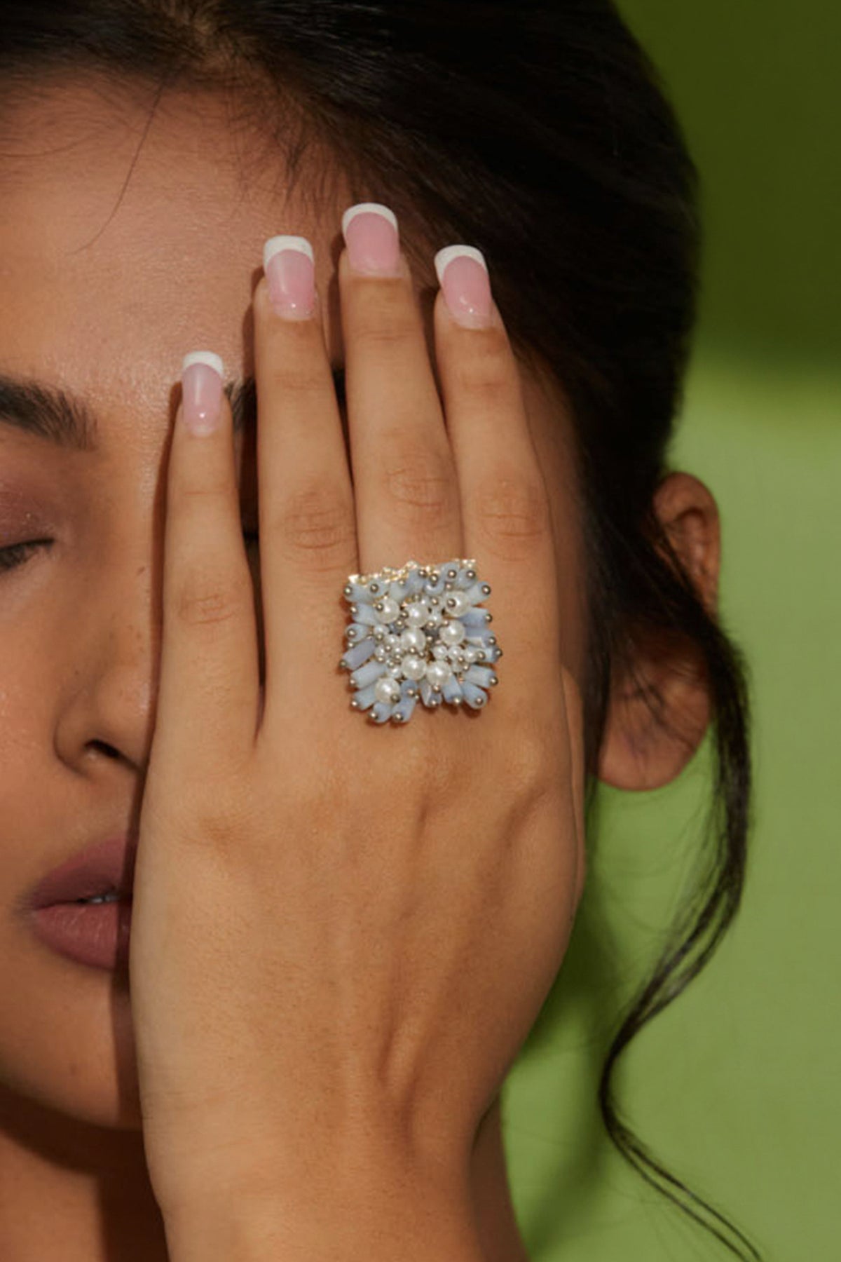 Blush White Stone Studded Ring