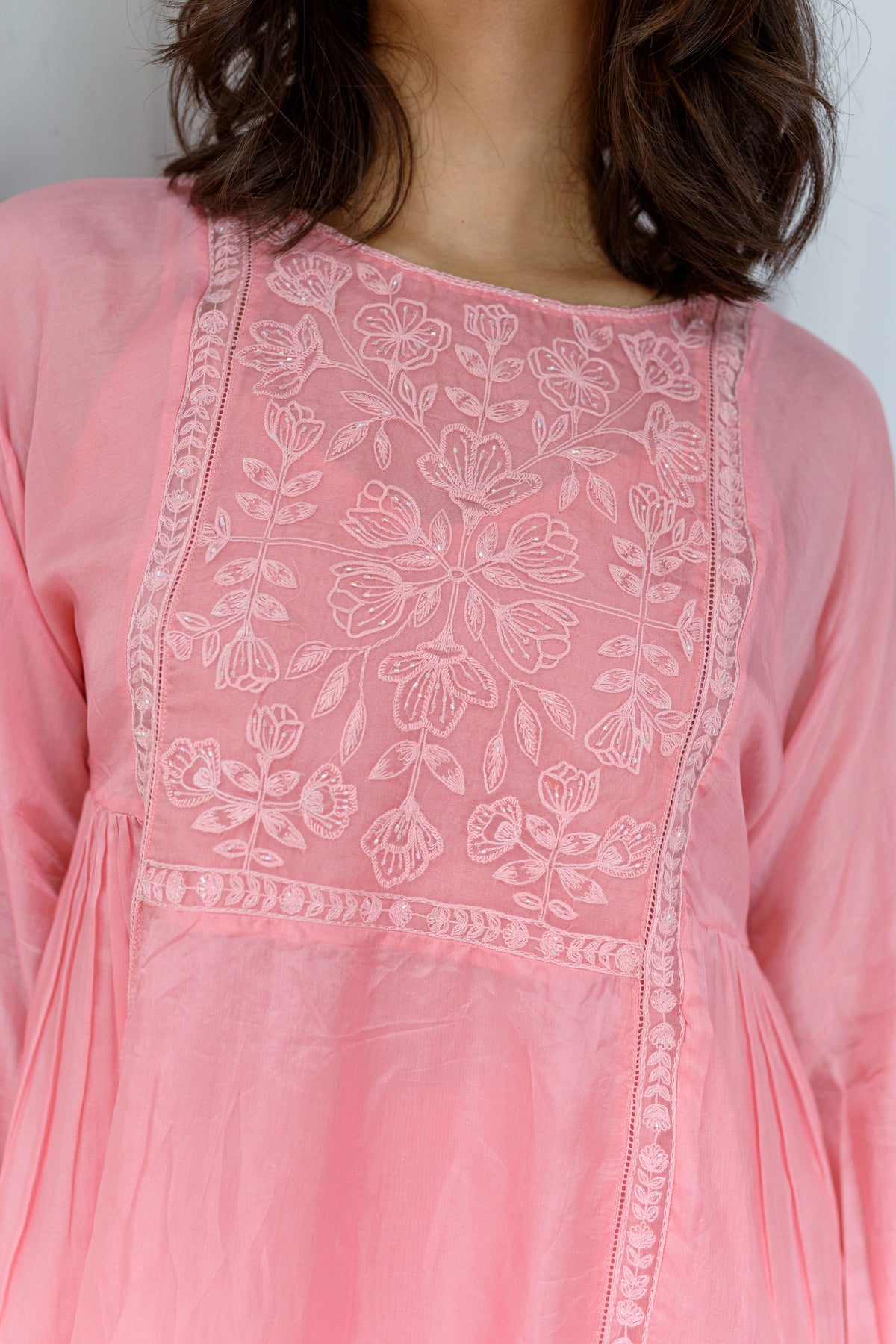 Top With Hand Embroidered Yoke