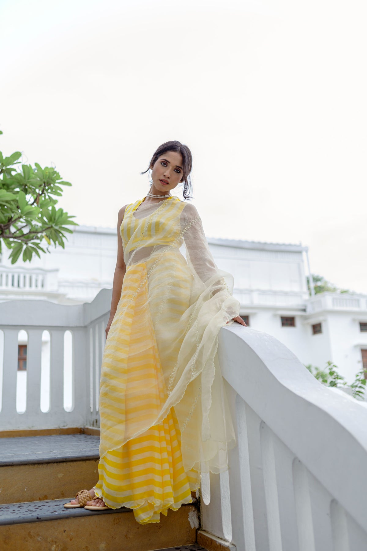 Silk Organza Half N Half Saree